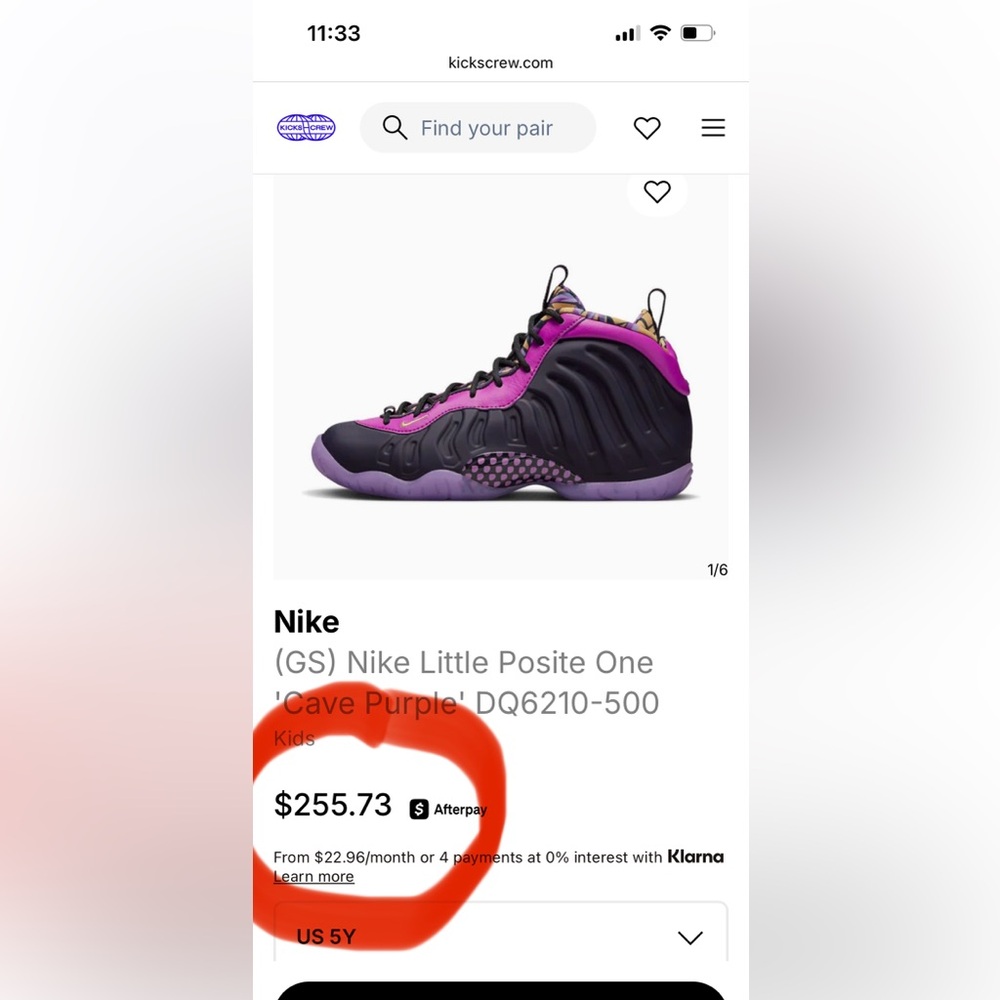 Nike Little Posite One in Purple and Black